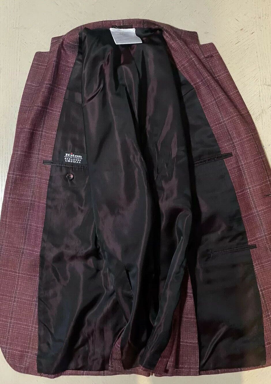 NWT $8125 Kiton Men Sport Coat Blazer Jacket Burgundy 44R US/54R Eu Italy