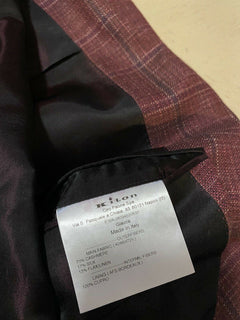Neu mit Etikett: 8125 $ Kiton Herren Sportmantel Blazer Jacke Burgund 44R US/54R Eu Italien