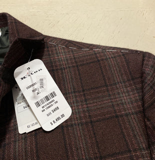 NWT $8495 Kiton Men Cashmere Sport Coat Blazer Jacket Burgundy 44R US/54R Eu