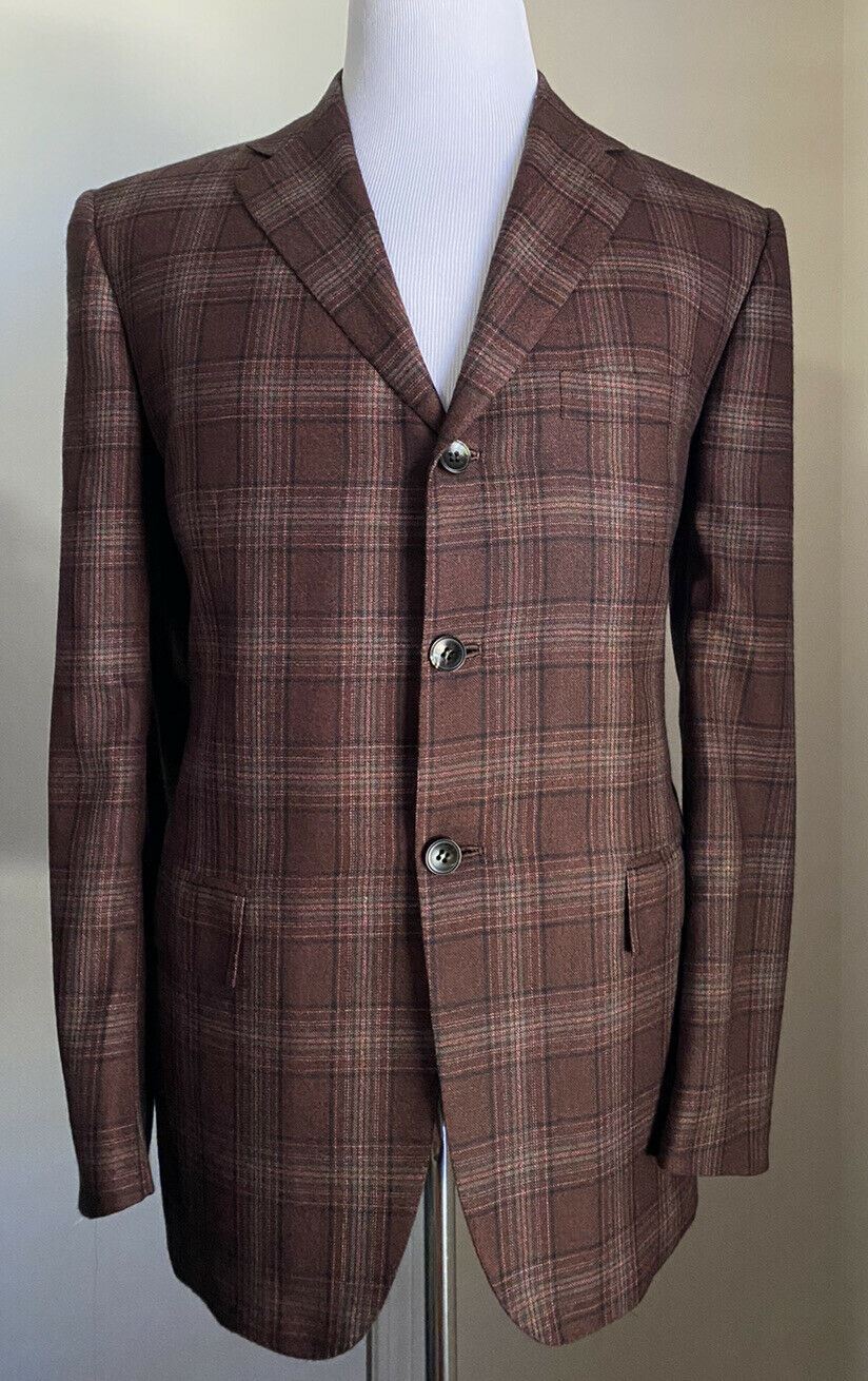 NWT $8495 Kiton Men Cashmere Sport Coat Blazer Jacket Burgundy 44R US/54R Eu