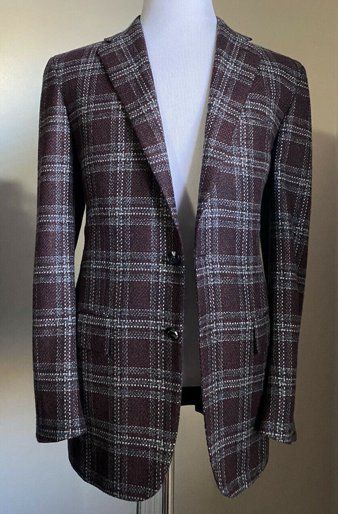 Neu mit Etikett: 8695 $ Kiton Herren Kaschmir Sportmantel Blazer Jacke Rot/Multi 42L US/52L Eu