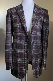 Neu mit Etikett: 8695 $ Kiton Herren Kaschmir Sportmantel Blazer Jacke Rot/Multi 42L US/52L Eu