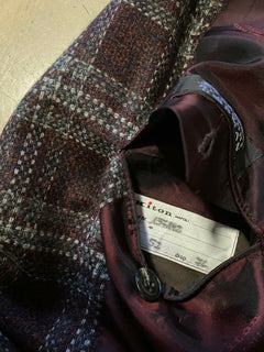Neu mit Etikett: 8695 $ Kiton Herren Kaschmir Sportmantel Blazer Jacke Rot/Multi 42L US/52L Eu