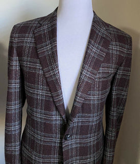 Neu mit Etikett: 8695 $ Kiton Herren Kaschmir Sportmantel Blazer Jacke Rot/Multi 42L US/52L Eu