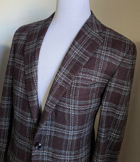 Neu mit Etikett: 8695 $ Kiton Herren Kaschmir Sportmantel Blazer Jacke Rot/Multi 42L US/52L Eu