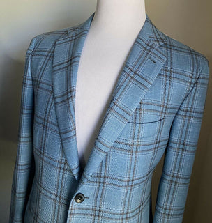 NWT $8265 Kiton Men Sport Coat Blazer Jacket Blue 44L US/54L Eu