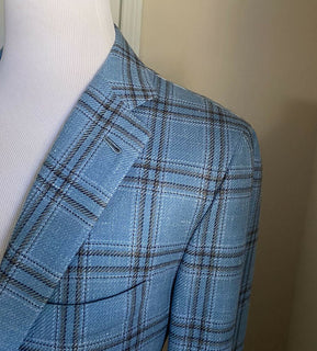NWT $8265 Kiton Men Sport Coat Blazer Jacket Blue 44L US/54L Eu
