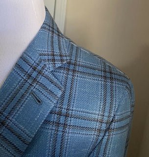 NWT $8265 Kiton Men Sport Coat Blazer Jacket Blue 44L US/54L Eu