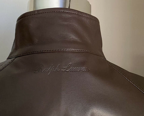 New $3295 Ralph Lauren Purple Label Men Pionge Leather Jacket Coat Brown M Italy