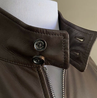 Neu $3295 Ralph Lauren Purple Label Herren Pionge Lederjacke Mantel Braun M Italien