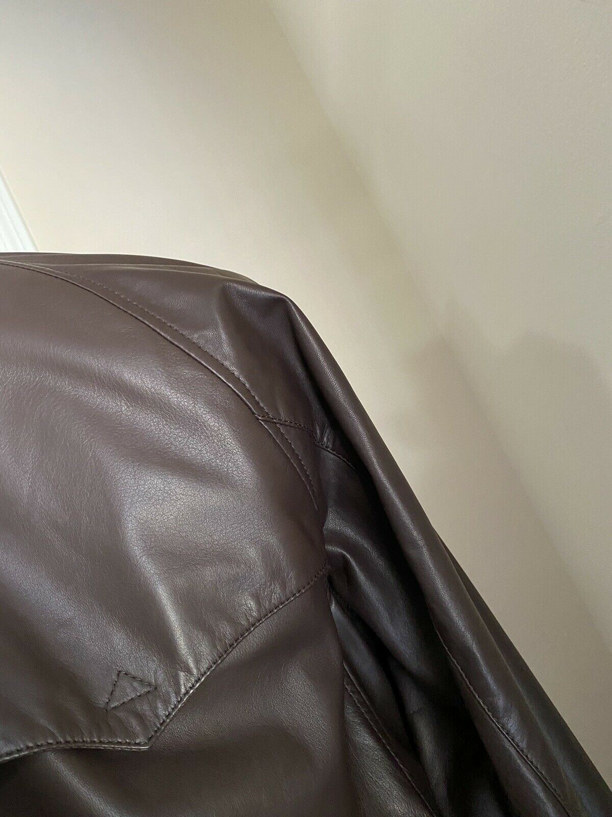 New $3295 Ralph Lauren Purple Label Men Pionge Leather Jacket Coat Brown M Italy