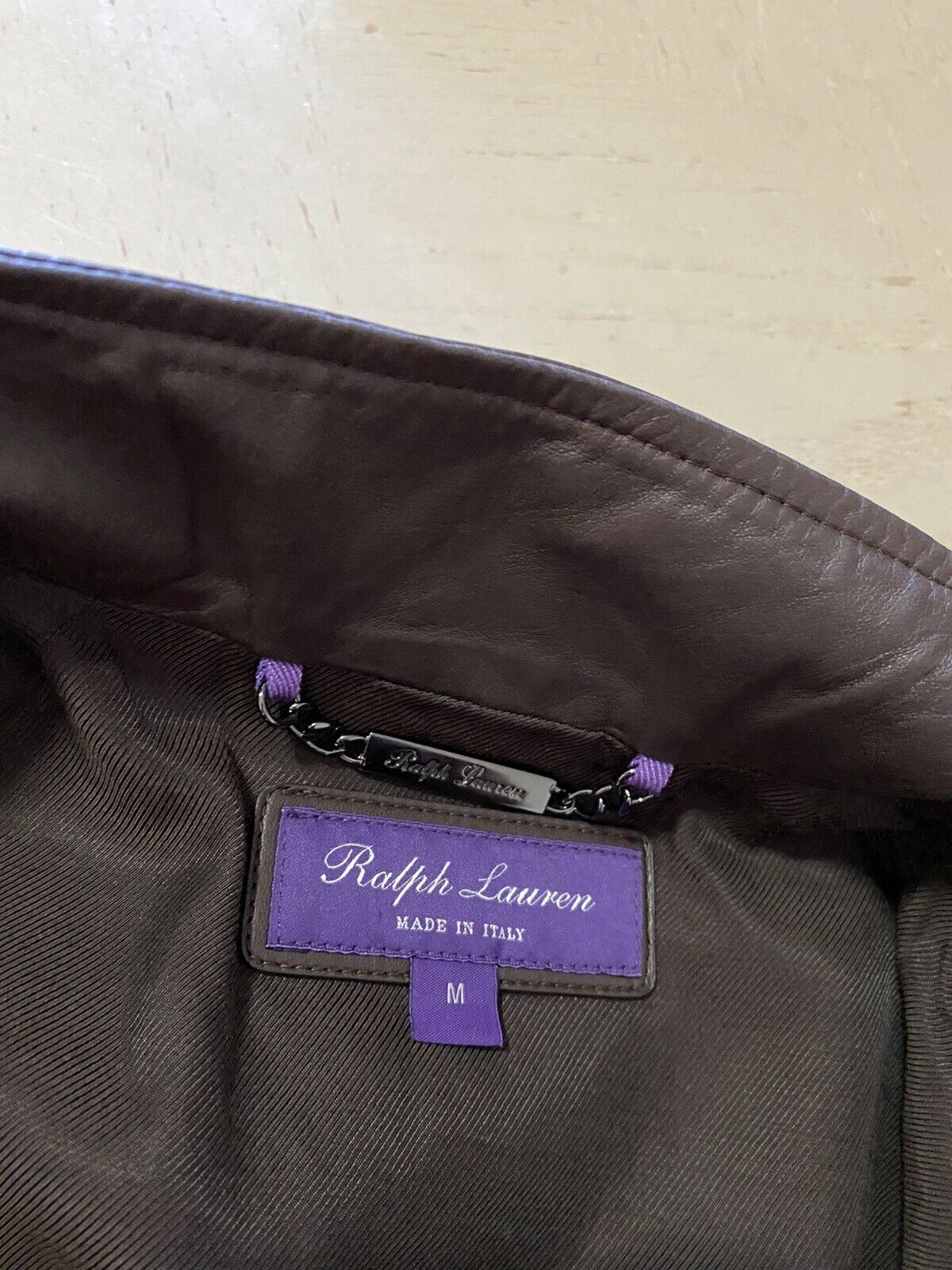 New $3295 Ralph Lauren Purple Label Men Pionge Leather Jacket Coat Brown M Italy
