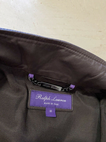 New $3295 Ralph Lauren Purple Label Men Pionge Leather Jacket Coat Brown M Italy