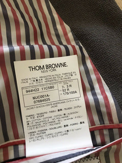 Neu mit Etikett: 1980 $ Thom Browne Herren-Streifen-Klassiker-Sportmantel-Blazer DK Grau 3/M Italien