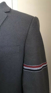 Neu mit Etikett: 1980 $ Thom Browne Herren-Streifen-Klassiker-Sportmantel-Blazer DK Grau 3/M Italien