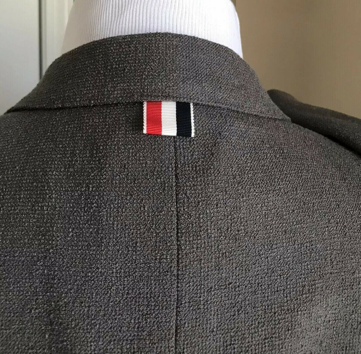 NWT $1980 Thom Browne Men Stripe Classic Sport Coat Blazer DK Gray 3/M Italy