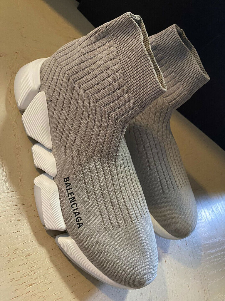 NIB $ 1050 Balenciaga Damen Speed ​​2.0 LT Sneakers Grau 10 US/40 Eu Italien