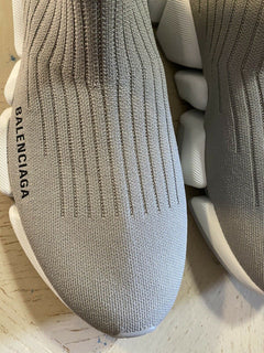 NIB $ 1050 Balenciaga Damen Speed ​​2.0 LT Sneakers Grau 10 US/40 Eu Italien