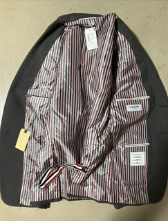 Neu mit Etikett: 1980 $ Thom Browne Herren-Streifen-Klassiker-Sportmantel-Blazer DK Grau 1/S Italien