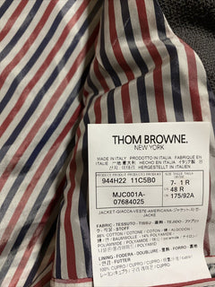 Neu mit Etikett: 1980 $ Thom Browne Herren-Streifen-Klassiker-Sportmantel-Blazer DK Grau 1/S Italien