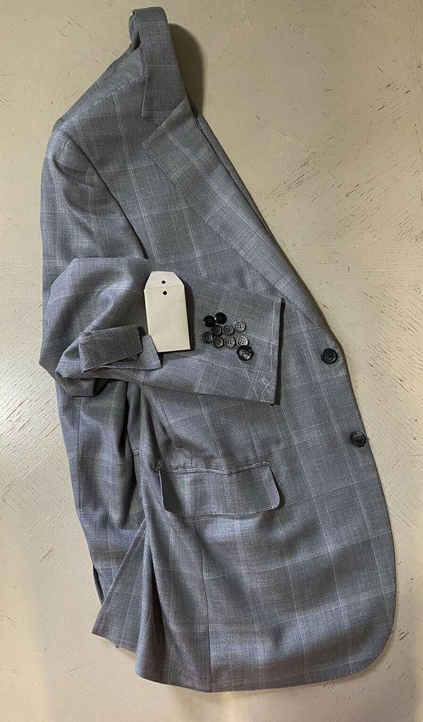 Neu mit Etikett: 5900 $ Brioni Herren-Sportmantel aus Wolle, Blazer, Jacke, Grau, 40R US/50R Eu, Italien