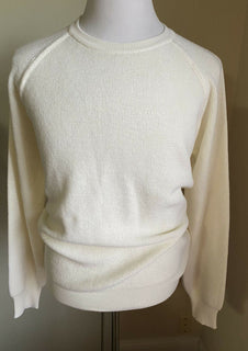 Neu mit Etikett: 550 $ Eidos Herren-Wollpullover mit Rundhalsausschnitt, Weiß, XXL, hergestellt in Italien