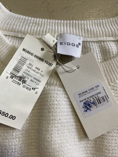 Neu mit Etikett: 550 $ Eidos Herren-Wollpullover mit Rundhalsausschnitt, Weiß, XXL, hergestellt in Italien