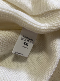 Neu mit Etikett: 550 $ Eidos Herren-Wollpullover mit Rundhalsausschnitt, Weiß, XXL, hergestellt in Italien