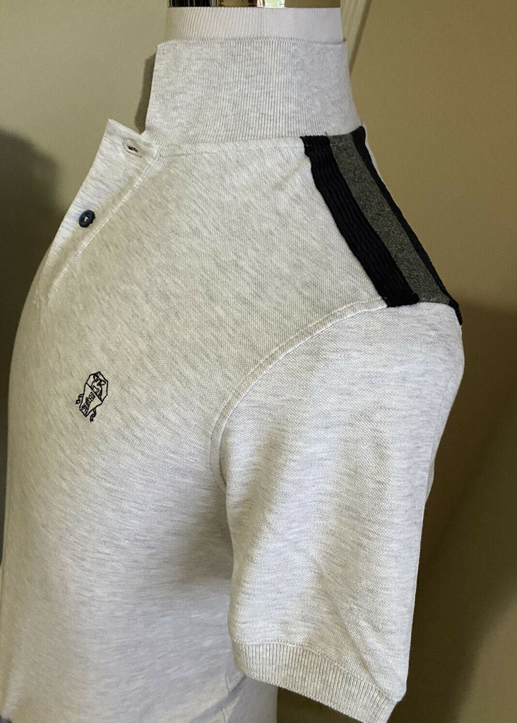 Neu mit Etikett: 675 $ Brunello Cucinelli Slim-Fit-Poloshirt für Herren, Grau, S, Italien
