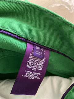 Neu mit Etikett: 495 $ Ralph Lauren Purple Label Herren Thompson Slim Jeans Hose Grün 36