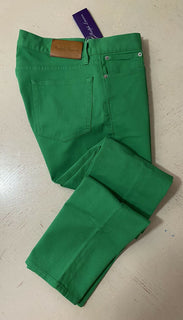Neu mit Etikett: 495 $ Ralph Lauren Purple Label Herren Thompson Slim Jeans Hose Grün 36