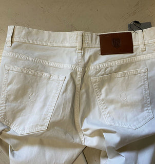 Neu mit Etikett Corneliani Herren Jeans Hose Knochen/Weiß 36 US (52 Eu) Italien