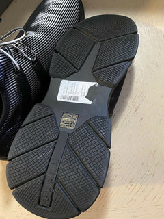 Neue $750 PRADA Herren Logo Knit Row Sneakers Schuhe Schwarz 10,5 US/43,5 Eu Italien