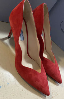 NIB $750 PRADA Damen Scallop Wildleder Pumps Schuhe Rose 10 US/40 Eu Italien