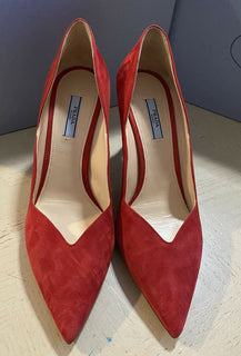 NIB $750 PRADA Damen Scallop Wildleder Pumps Schuhe Rose 10 US/40 Eu Italien