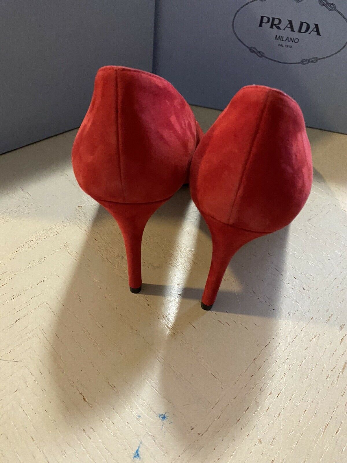 NIB $750 PRADA Women Scallop Suede Pumps Shoes Rose 10 US/40 Eu Italy