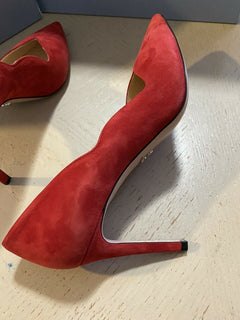 NIB $750 PRADA Damen Scallop Wildleder Pumps Schuhe Rose 10 US/40 Eu Italien