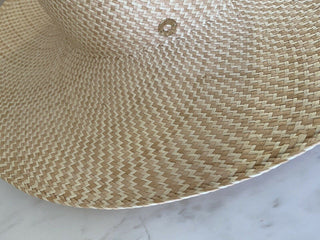 Neu mit Etikett: 750 $ Loro Piana Damen La Fossette Panama-Strohhut Natursand M Italien