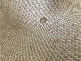 Neu mit Etikett: 750 $ Loro Piana Damen La Fossette Panama-Strohhut Natursand M Italien