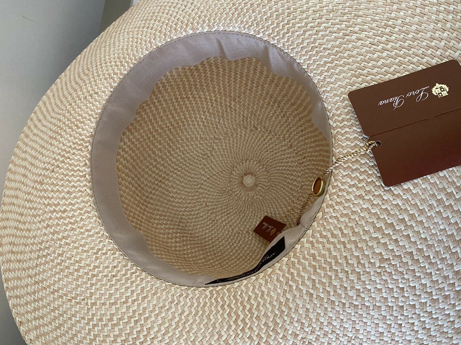 NWT $750 Loro Piana Women La Fossette Panama Straw Hat Natural Sand M Italy