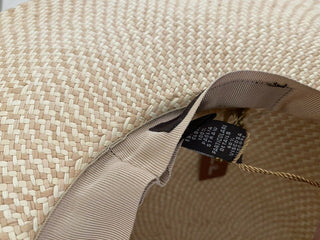 Neu mit Etikett: 750 $ Loro Piana Damen La Fossette Panama-Strohhut Natursand M Italien
