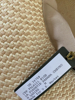 Neu mit Etikett: 750 $ Loro Piana Damen La Fossette Panama-Strohhut Natursand M Italien