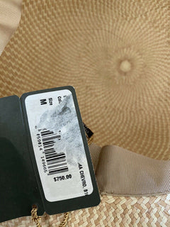 Neu mit Etikett: 750 $ Loro Piana Damen La Fossette Panama-Strohhut Natursand M Italien