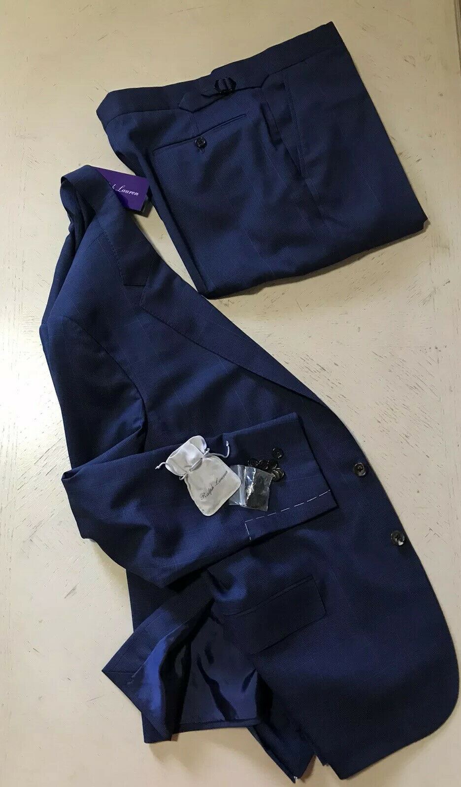 New $2995 Ralph Lauren Purple Label Mens  Suit Navy/Blue 42R US/52R Eu Italy