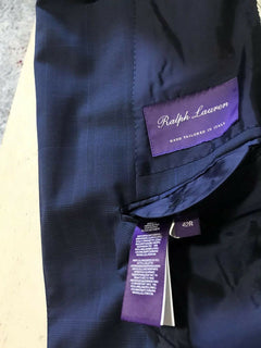 Neu $2995 Ralph Lauren Purple Label Herrenanzug Marine/Blau 42R US/52R Eu Italien