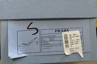 NIB $ 750 PRADA Damen Scallop Wildleder Pumps Schuhe Schwarz 8 US/38 Eu Italien