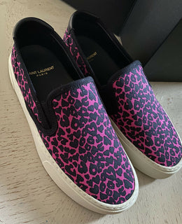 NIB 475 $ Saint Laurent Damen Sneakers Schuhe Schwarz/Rot 7,5 US/37,5 Eu Italien