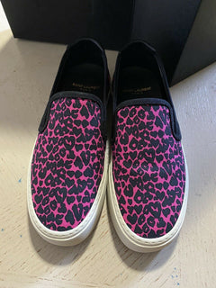 NIB 475 $ Saint Laurent Damen Sneakers Schuhe Schwarz/Rot 7,5 US/37,5 Eu Italien