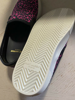 NIB 475 $ Saint Laurent Damen Sneakers Schuhe Schwarz/Rot 7,5 US/37,5 Eu Italien
