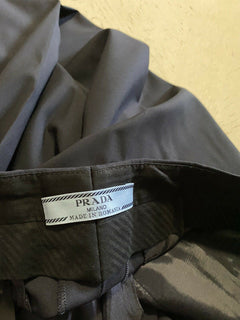 Neu 780 $ Prada Damen Wollhose Schwarz 10 US/46 Eu